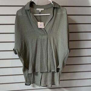 HYFVE Sage Green Short Sleeve Blouse